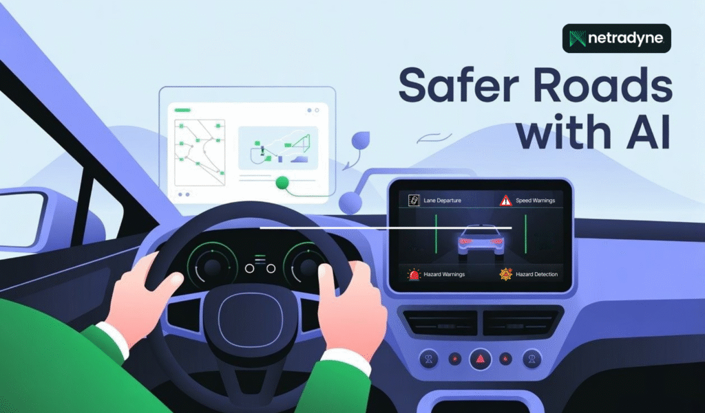 AI-powered driver monitoring system for road safety and fleet management.