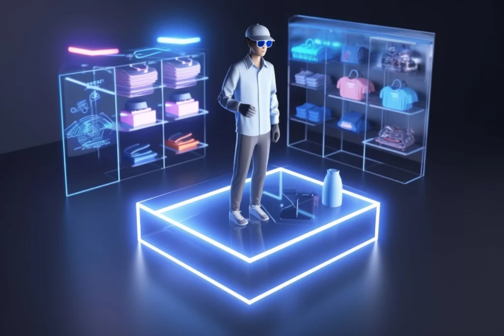person using ar technology perform their occupation min ai in ecommerce