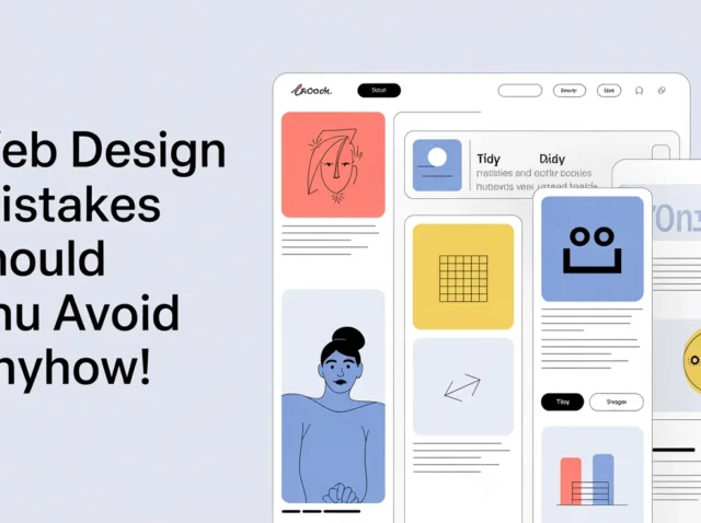 Vector scene of a monitor labeled AI surrounded by design windows, charts, photos, and UI elements