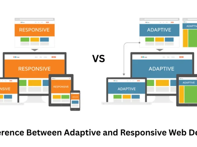 Graphic comparing responsive web design versus adaptive web design layouts