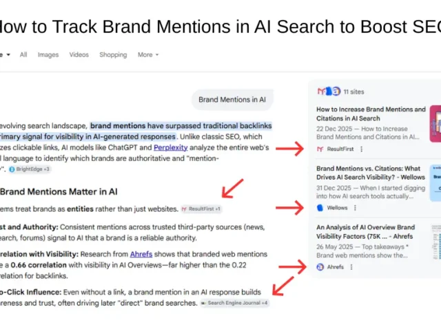 How to Track Brand Mentions in AI Search to Boost SEO AI search results highlighting brand mentions and SEO visibility impact