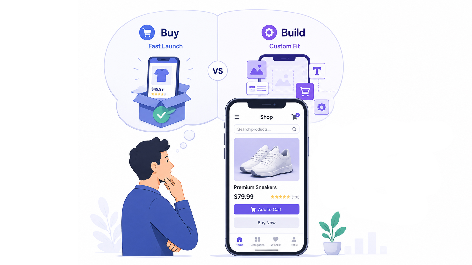 Ecommerce app development: build vs. buy in 2026